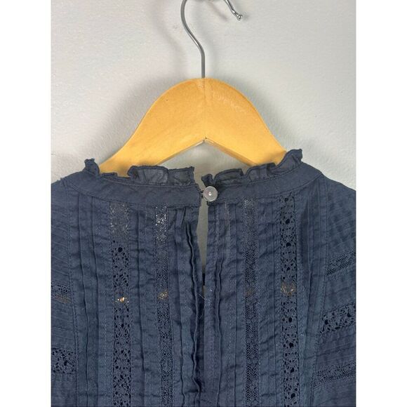 Veronica Beard 'Tamsyn' Ruffle Detail Top Navy - Size 8 - Picture 9 of 9